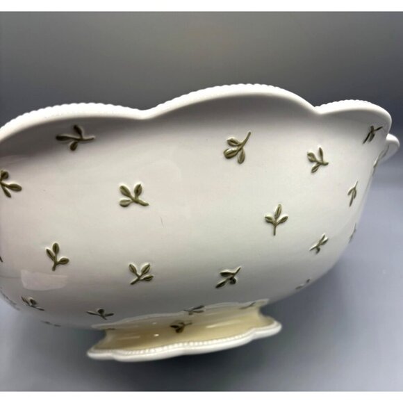 Vtg 2002 Devonshire Place Woodsong Demadco Ceramic Scalloped Serving Bowl - Picture 3 of 6